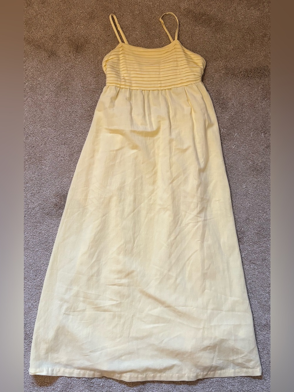 Japna Butter Yellow Spaghetti-Strap Maxi Dress